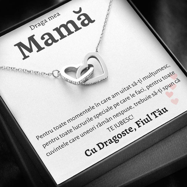Cadou Mama – Colier Inimi Fiu - dalora.ro