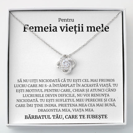 Cadou Femeia Vietii – Colier Love Knot - dalora.ro