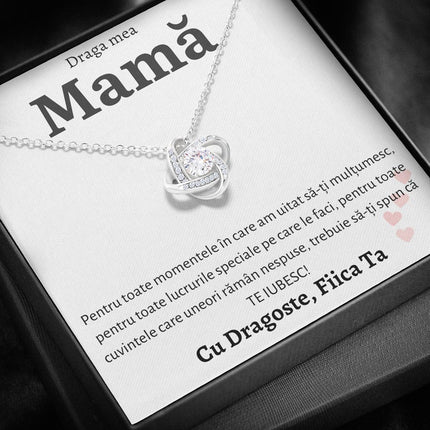Cadou Mama – Colier Love Knot Fiica II - dalora.ro