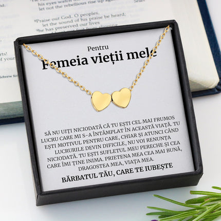 Cadou Femeia Vietii – Colier Gold Hearts - dalora.ro