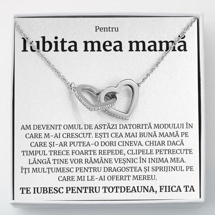 Cadou Iubita Mama – Colier Inimi Fiica - dalora.ro