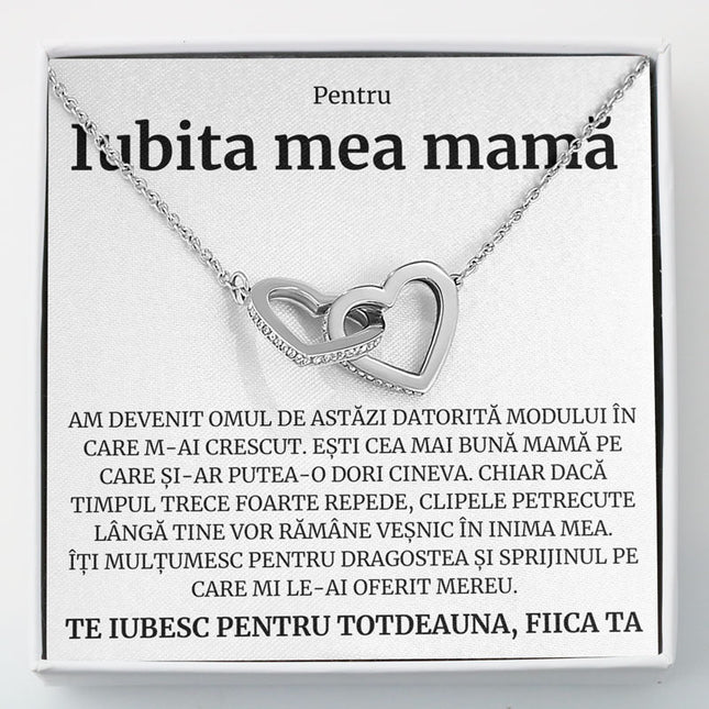 Cadou Iubita Mama – Colier Inimi Fiica - dalora.ro