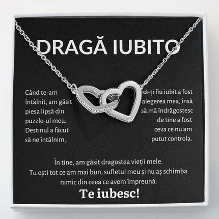 Cadou Iubita – Colier Inimi BLK - dalora.ro