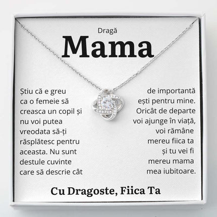 Cadou Mama – Colier Love Knot Fiica “Importanta” - dalora.ro