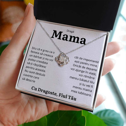 Cadou Mama – Colier Love Knot Fiu “Importanta” - dalora.ro