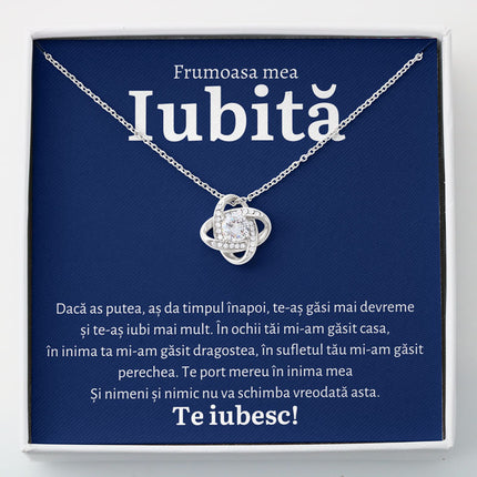 Cadou Iubita – Colier Love Knot Blue - dalora.ro