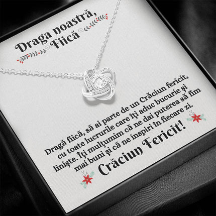 Cadou Fiica - Colier Love Knot de Craciun