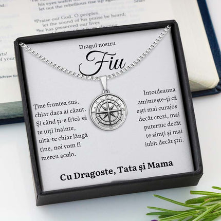 Cadou Fiu – Colier Busola Fruntea Parinti - dalora.ro